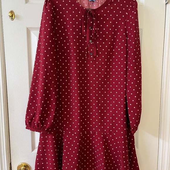 Draper James merlot Polka Dot Rosanne Shift Dress - Picture 8 of 12